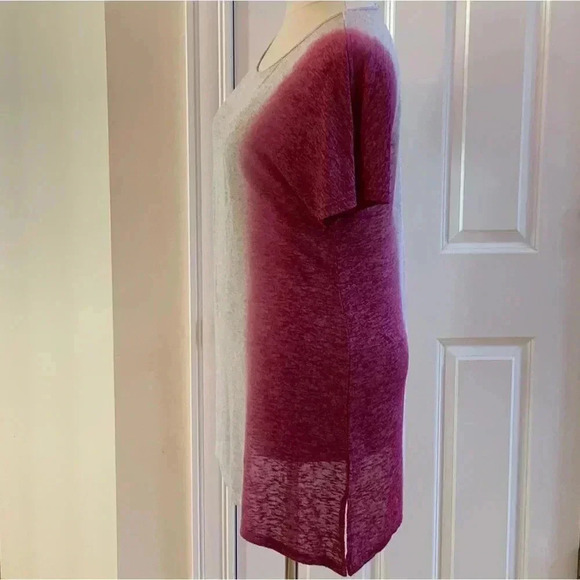 Lane Bryant Plus Size 18 20 Tunic Top Hot Pink Ombré Burnout Lightweight - Picture 5 of 8